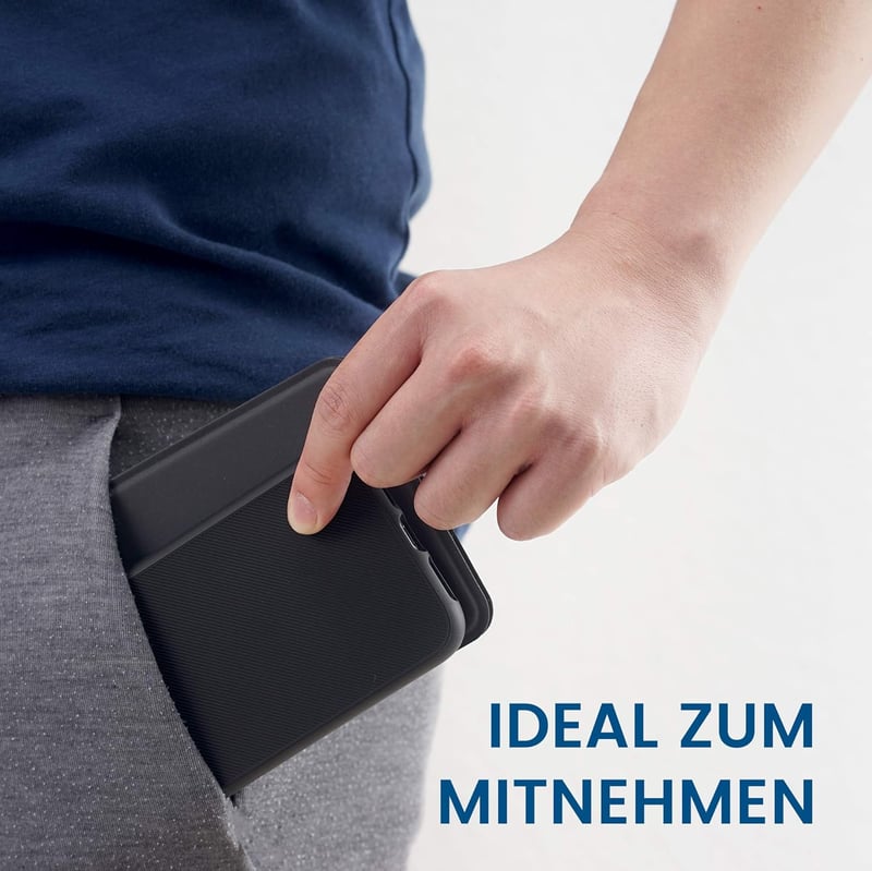 Perixx PERIBOARD-805 Ergo Bluetooth 5.1 Összehajtható Ergonomikus Billentyűzet, Ultravékony Hordozható, Sötétszürke, Német QWERTZ Kiosztás