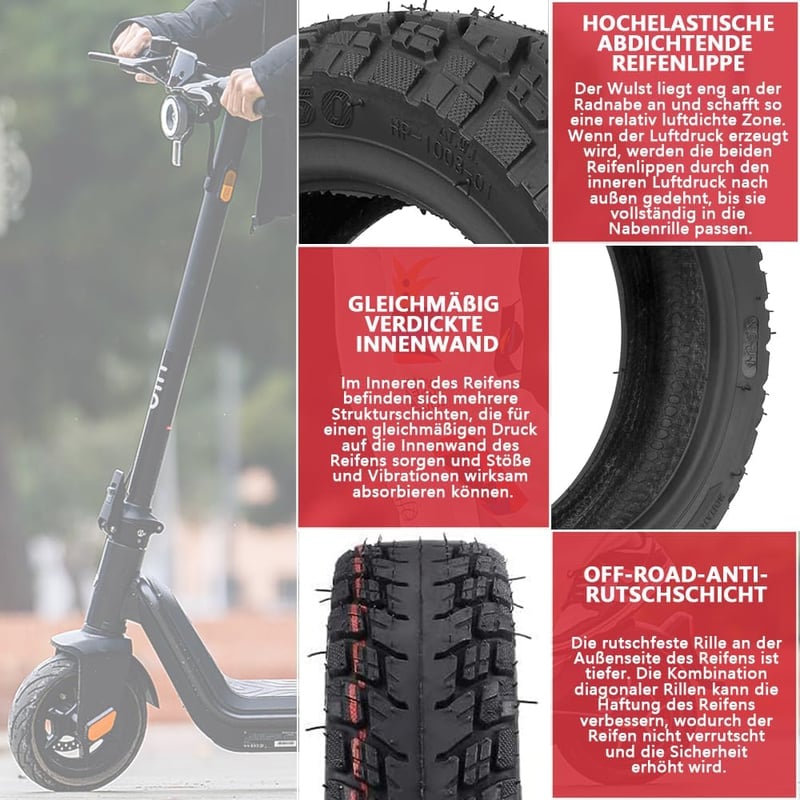 VOLOHAS 9.5 Inch Off-Road Gumiabroncs NIU KQi3/Pro/Max Elektromos Rollerhez Csúszásmentes Kopásálló Vákuum Gumi