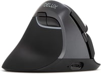 DeLUX M618ZD ergonomikus, vezeték nélküli, balkezes egér - RGB, 4000 DPI, újratölthető, csendes 1