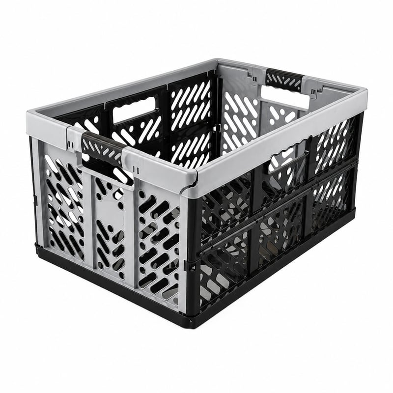 Cutie de depozitare pliabilă keeeper Ben, set de 2 bucăți, 54x37x28 cm, 45 l — cu defect, funcționalitate parțială: capacul cutiei este rupt (stare: vezi a 2-a fotografie)
