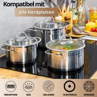 Daniks Bonn rozsdamentes acél főzőedény 3,4L űrtartalommal, indukciós tűzhelyre, mérőskálával, üvegfedővel, 20 cm, ezüst 5