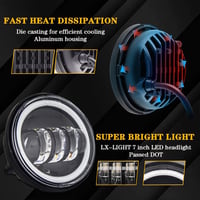 SKUNTUGUANG 7 Inch Harley Daymaker LED fényszóró + 4,5 Inch ködlámpa szett 4