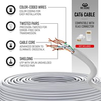Mr. Tronic 25m Cat6 Ethernet kábel, gyors internet, szürke, UTP CCA, 1Gbps 2
