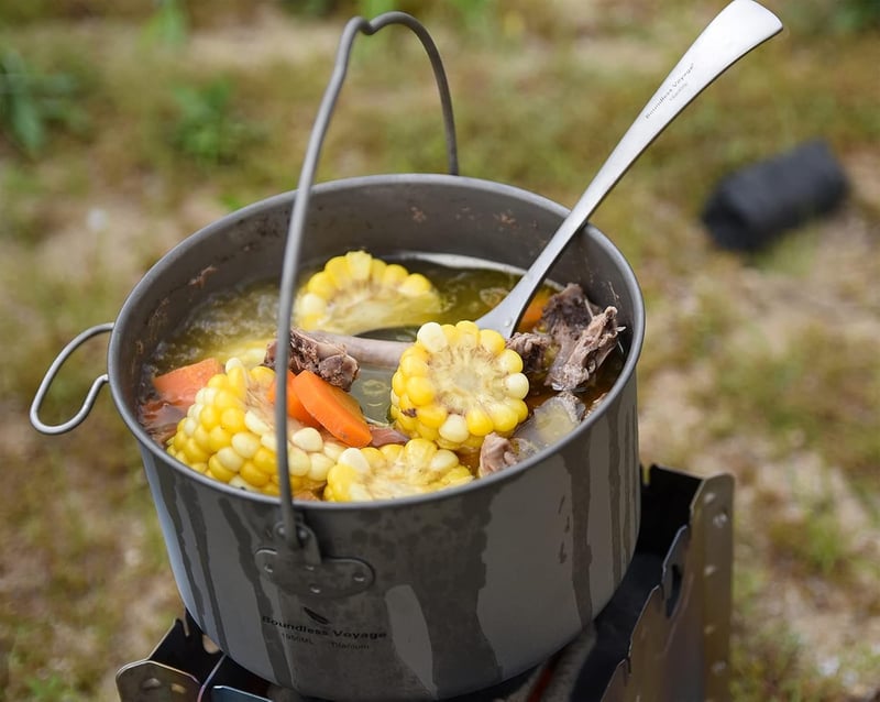 iBasingo Titán Kemping Edénykészlet - 3 db Fedeles Fazék (1,3L, 1,95L, 2,9L) Túrázóknak