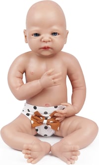 Élethű 55 cm-es Vollence szilikon baba fiú - Realisztikus újszülött játékbaba 1