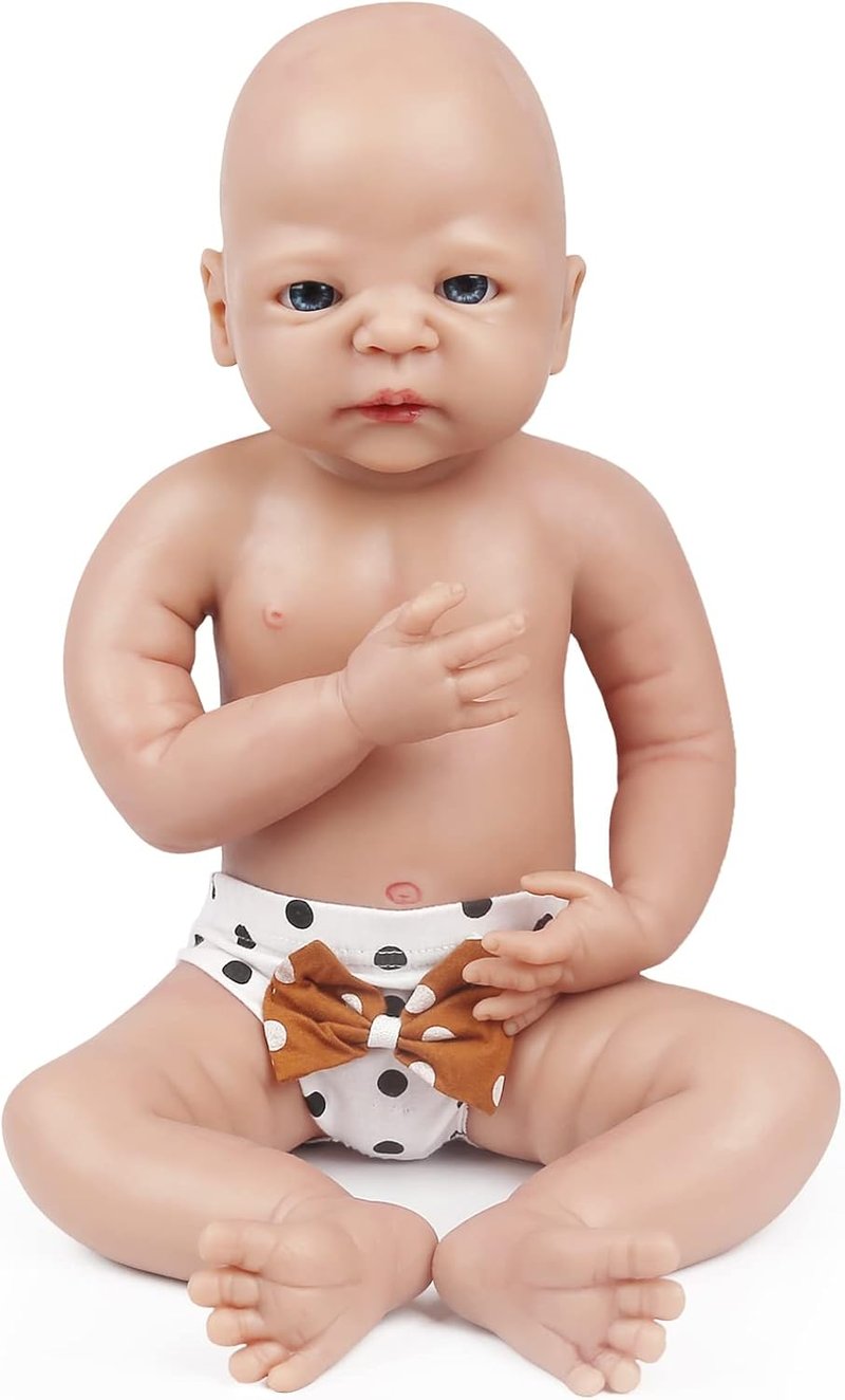 Élethű 55 cm-es Vollence szilikon baba fiú - Realisztikus újszülött játékbaba