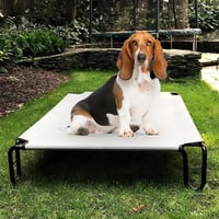 BestVida Emelt Kutyafekhely - 89x71x20 cm, Vízálló, Szürke, Kis Testű Kutyáknak, 59 kg Teherbírással, Acél Vázzal 2