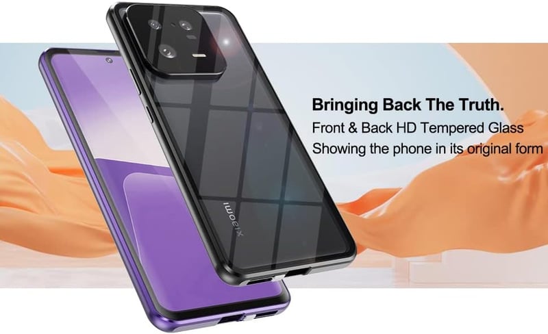 Xiaomi 13 Pro mágneses tok - 360°-os átlátszó üveg védelem, ezüst