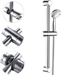 Joyoldelf Állítható Zuhanytartó 18-25 mm - ABS Anyagú, 360° Forgatható Fali Zuhanyfej Tartó, Króm Bevonatú, Szürke 8
