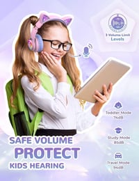 iClever Gyerek Bluetooth Fejhallgató - 94dB Hangerőkorlát, 50 Órás Üzemidő, Mikrofonnal 3
