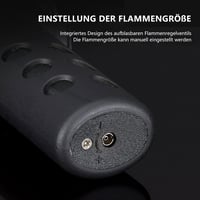CAM2 Szélálló Öngyújtó Dupla Kék Lánggal - Újratölthető Gázos Piezoelektromos Gyújtás, Biztonsági Zárral, Állítható Láng Konyhai Sütéshez, G 2