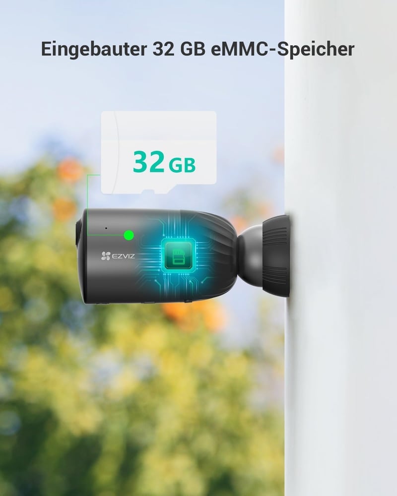 EZVIZ BC1C Akkumulátoros Kültéri Biztonsági Kamera, 1080p Vezeték Nélküli, 7800 mAh, PIR Érzékelő, Sziréna, Reflektor, Színes Éjjellátó, 32G