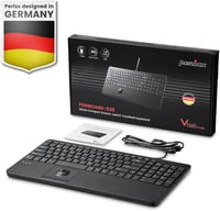Perixx PERIBOARD-538 Kompakt Vezetékes USB Billentyűzet Beépített Trackball-lal, Ollós Mechanizmus, 2 USB Hub, Numerikus Billentyűzet, Német 7