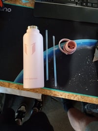 Nerezová termoska Super Sparrow 750 ml, s viečkom FlipFlow so slamkou, ružová – používaná (stav: pozri 2. obrázok) 2