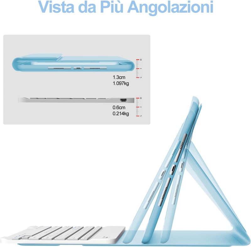 FOGARI iPad 9 Generációs Billentyűzetes Tok - Levehető Billentyűzet, Ceruza Tartó, 10.2" Védőtok iPad 9/8/7 és iPad Pro 10.5 Modellekhez