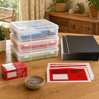 Set za organizaciju dokumenata: 100x omotnice + 100x spajalice + 100x uvezivači + 3x kutije 10L 1