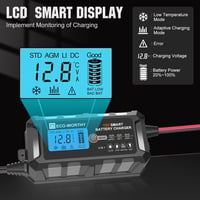 ECO-WORTHY 5A LiFePO4 Autó Akkumulátor Töltő 12V Lítium Akkuhoz 10