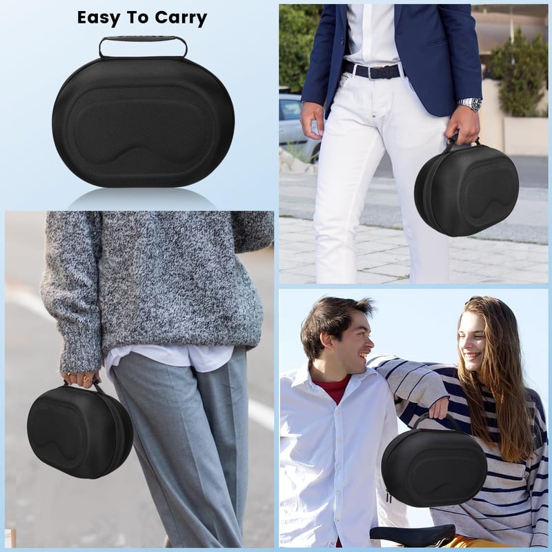 FDOUIGE Kemény Hordtáska Apple Vision Pro VR Szemüveghez - Vízálló, Ütésálló Védőtok Kiegészítőknek, Kézi Fogantyúval, Fekete