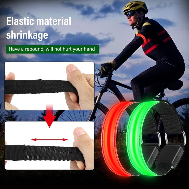 LED Karpánt 4db, USB-s Futó Fénykarperec Gyerekeknek - 2 Piros, 2 Zöld