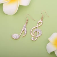 Aodun Jewelry Hangjegy Fülbevaló Nőknek - Hipoallergén Rozéarany és Ezüst Bevonatú Lógós Fülbevaló Kristály Díszítéssel - Ajándék Ékszer 5