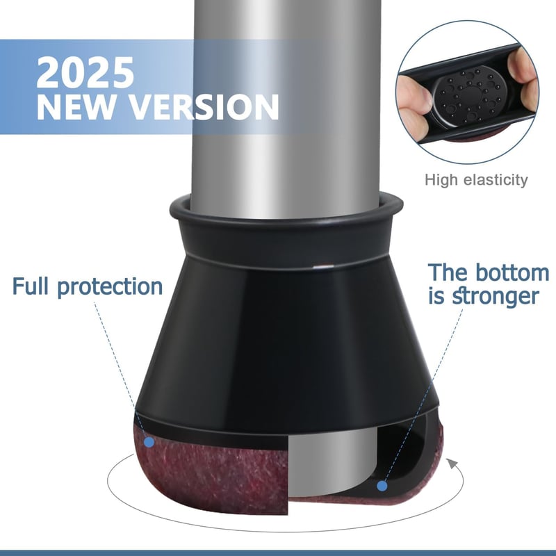 YOZON 40 db Szilikon Széklábvédő Sapka Filcbetéttel - Kerek Fekete Padlóvédő Bútorlábakhoz, Fa, Laminált és Csempe Padlóhoz (14-20 mm)