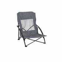 Skladacia plážová stolička Relaxdays, s prenosnou taškou, nosnosť 100 kg, ľahká kempingová stolička, polyester a kov, sivá – 1-dielna súprava 1