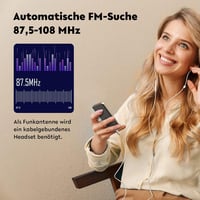 AGPTEK MP3 lejátszó 96GB, Bluetooth 5.3, HiFi hangzás, 2,4" színes kijelző, érintőgombos, fekete-arany 6