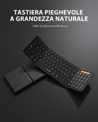 ProtoArc XK01 Összecsukható Vezeték Nélküli Billentyűzet - Olasz Kiosztás, Hordozható, Kompatibilis Android, Windows, iOS Eszközökkel, Feket 8