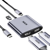SSK 4K/60Hz Dual HDMI USB-C Hub - MacBook, Lenovo, Dell, HP, Samsung kompatibilis 1