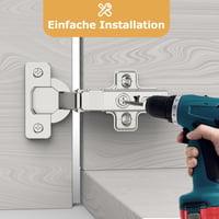 Furniware 2 buc Balamale de colț cu amortizare Soft Close - 110° Hidraulice, Silențioase pentru uși de dulap, cu montare CLIP-ON, Balamale pentru uși mobilier de bucătărie K 7