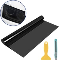 YAOBLUESEA Univerzális Autófólia 200x40cm - Fekete PVC Fényszórófólia, Vízálló, UV-Védő, Hőálló, Karcolásmentes Autómatrica Lámpákhoz 2