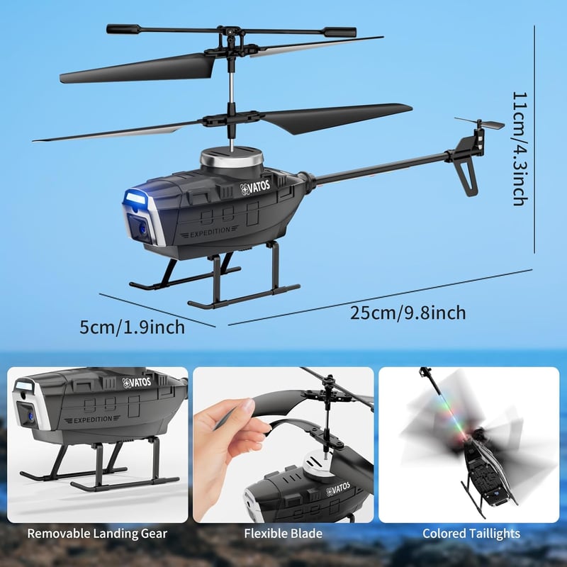 VATOS RC helikopter kamerával, akadályérzékelővel és LED-fényekkel - WiFi FPV élő videó
