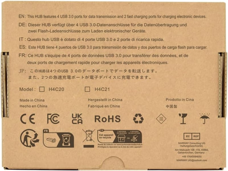 Vansuny USB 3.0 Hub 5 Gb/s - 24W Tápegységgel, Ultragyors Adatátvitel