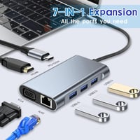 Macbook Pro & Air 7 az 1-ben USB-C Hub: 4K HDMI, VGA, Ethernet, 100W PD 2