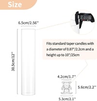 NUPTIO Üveg Gyertyatartó Szett - 10 db Átlátszó Hengeres Gyertyatartó 30 cm Magas Búrával Esküvői Dekorációhoz, Asztalközéphez, Beltéri és K 5