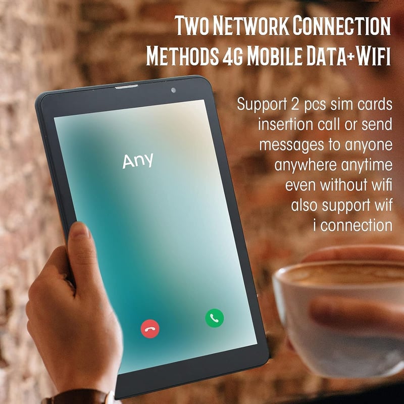 CWOWDEFU 8 colos Android 10, 4G LTE WiFi Android táblagép és telefon, GPS-szel (Fekete)
