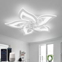 YUNLONG Mennyezeti Ventilátor LED Világítással - Alexa és Google Kompatibilis, Csendes DC Motor, Szabályozható, 6 Sebességes, Nyári-Téli Üze 1
