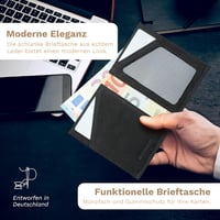DONBOLSO Férfi Bőr Vékony Pénztárca Érmés Rekesszel - RFID Blokkoló Kártyatartó - Minimalista Első Zseb Pénztárca Ajándékdobozban 4
