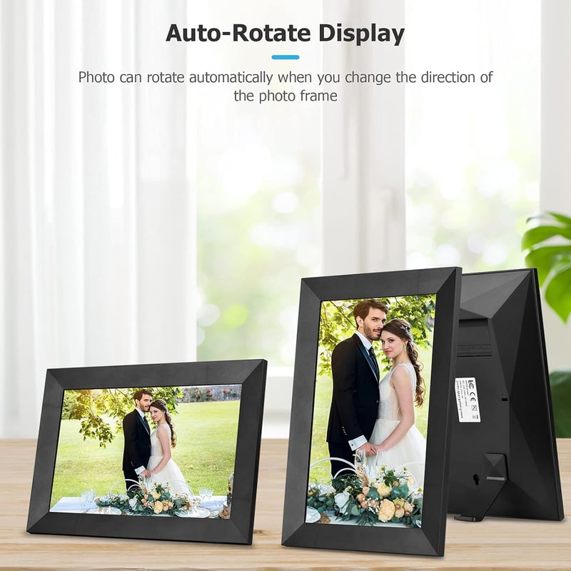Camnoon 10.1" Digitális WiFi Képkeret 1080P Érintőképernyővel - 16GB Memória, IPS Kijelző, Automatikus Forgatás, Fotó/Videó/Zene Lejátszás