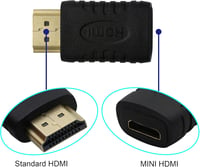 GINTOOYUN 2 db Mini HDMI Anya - HDMI Apa Adapter, Kompakt Átalakító Kamerákhoz, Tabletekhez, Fekete, Plug and Play 6