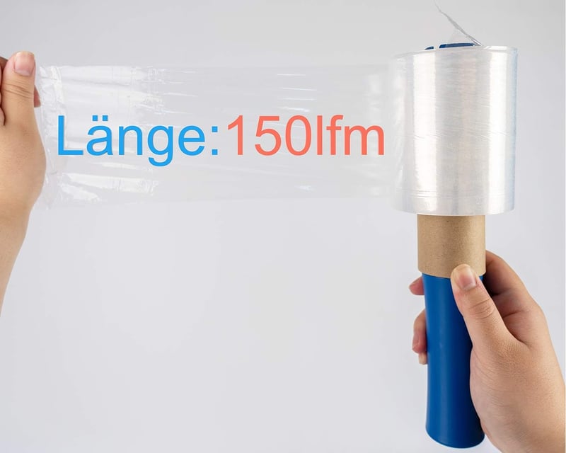 HILDE24 Mini Csomagolófólia Szett - 40 Tekercs Átlátszó Stretch Fólia Adagolóval, 23 µm Vastagság, 100 mm x 150 m, Műanyag