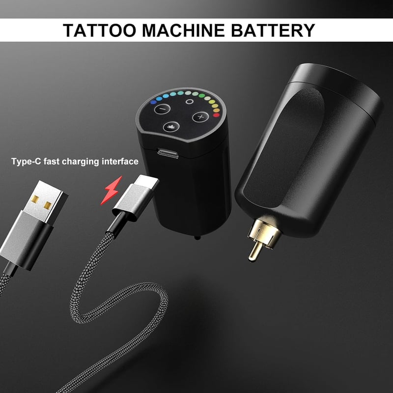 Stigma Pro vezeték nélküli tetoválógép szett - 1400 mAh akkumulátor, 20 db patron tűvel