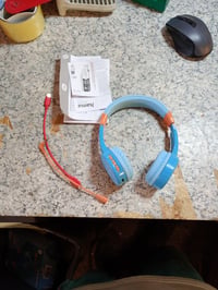 Detské Bluetooth slúchadlá Hama s mikrofónom a obmedzovačom hlasitosti, bezdrôtové, modro-oranžové 2