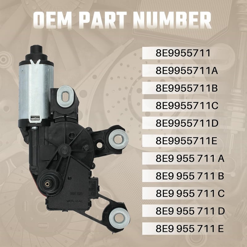Uenopedin MJ Hátsó Ablaktörlő Motor Audi A3 A4 A6 Q5 Q7 modellekhez - 8E9955711A/B kompatibilis alkatrész