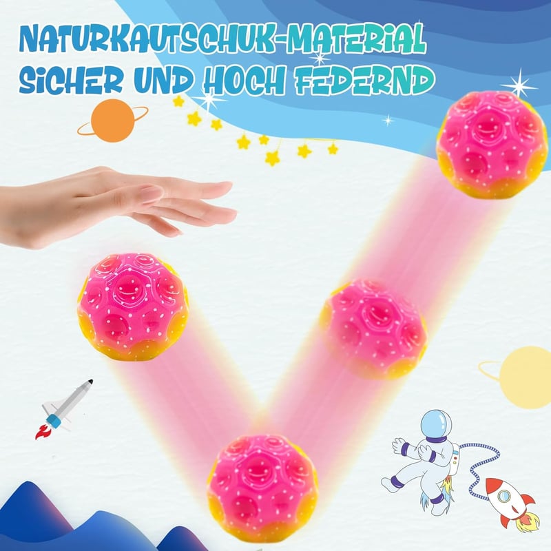 Astro ugrólabda szett - 6 db színes, magas pattanású űrlabda gyerekeknek