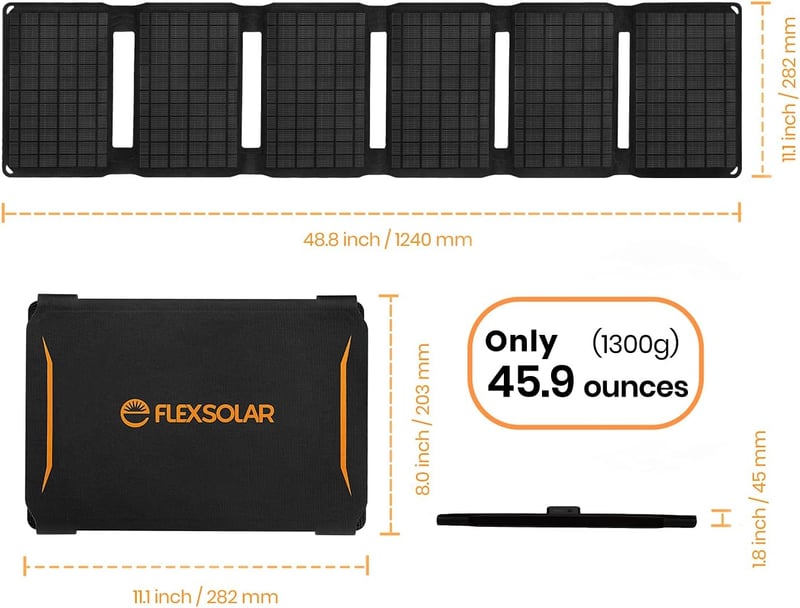 ETFE Összehajtható 40W Napelemes Töltő, 3 USB Porttal, Kempingezéshez