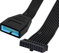 GINTOOYUN USB 3.0 Belső Hosszabbító Kábel 19/20 Pin Apa-Anya Csatlakozóval, 15cm, Fekete, Alaplapi USB Bővítéshez 1