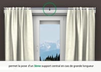Öntapadós fehér függönyrúdtartó 20 mm-es rúdhoz, fúrás nélkül 2