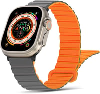 Apple Watch szilikon szíj mágneses csattal - 38-49mm, szürke-narancs 1