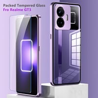 Realme GT 3 Mágneses Tok Lila - Csúszásgátló, Képernyő- és Lencsevédővel 3